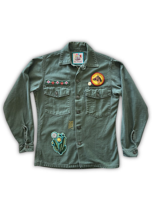 Vintage Military Shirt - Gold Mirror Bloom