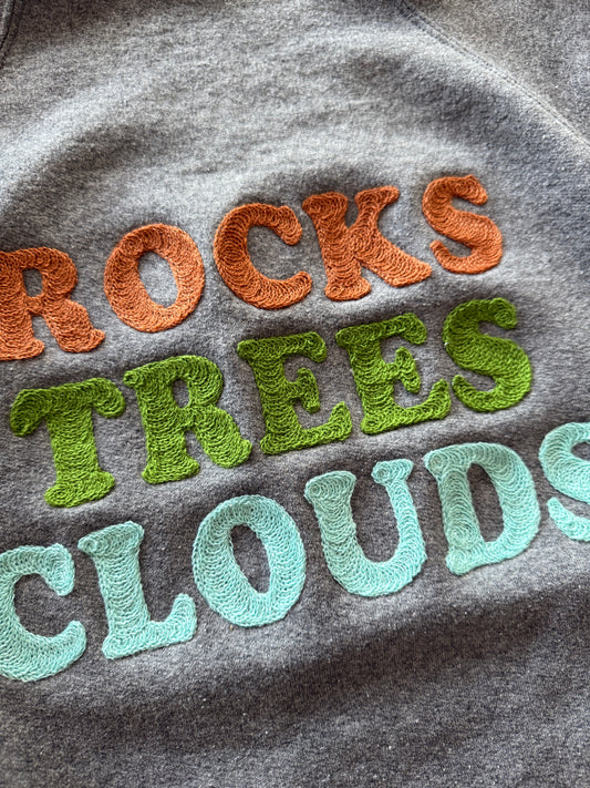 Vintage Sweatshirt - Rocks Trees Clouds