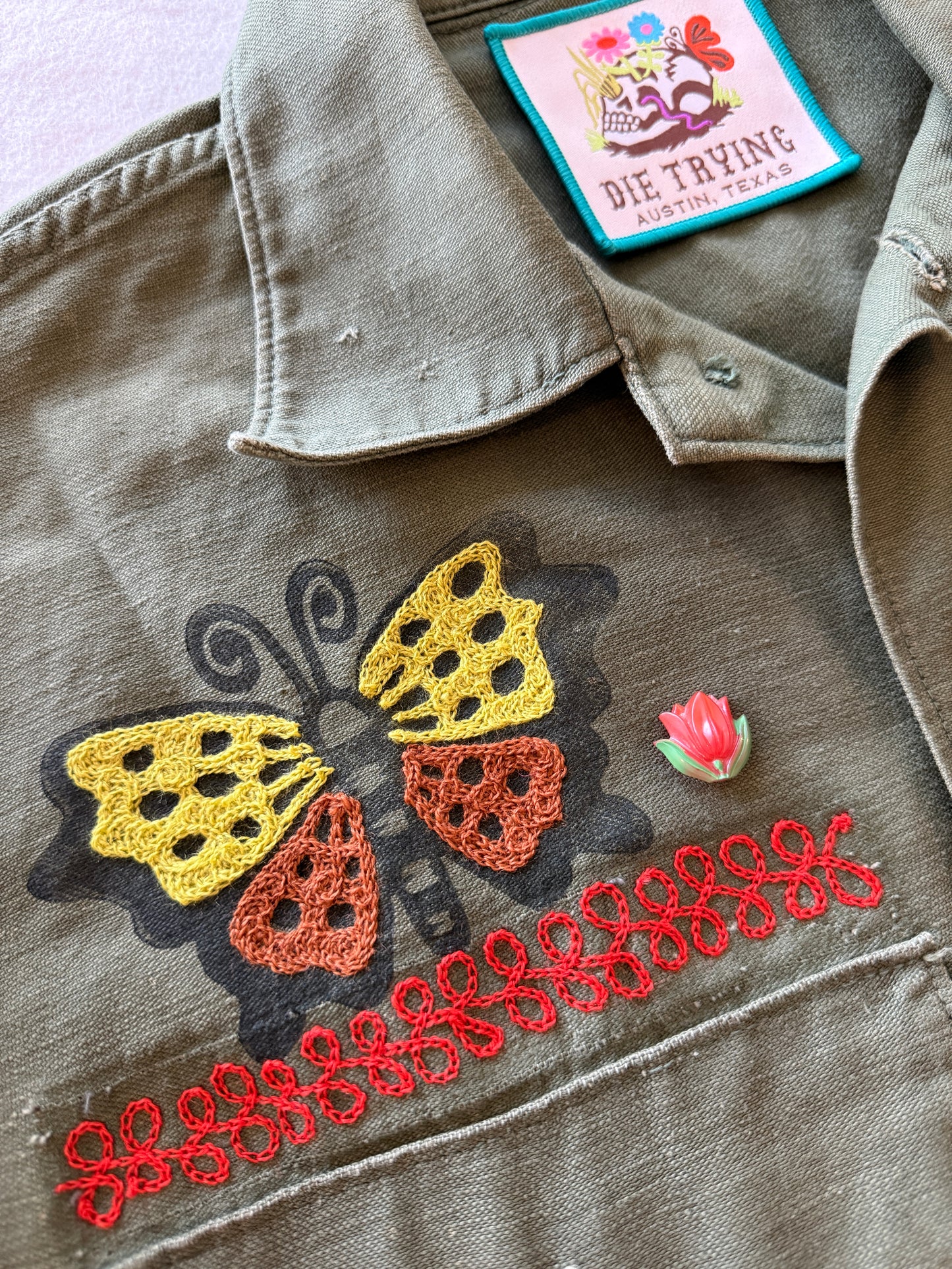 Vintage Military Shirt - Jackrabbit Owl