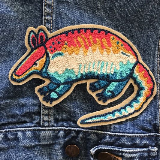 Neon Armadillo Chainstitch Patch