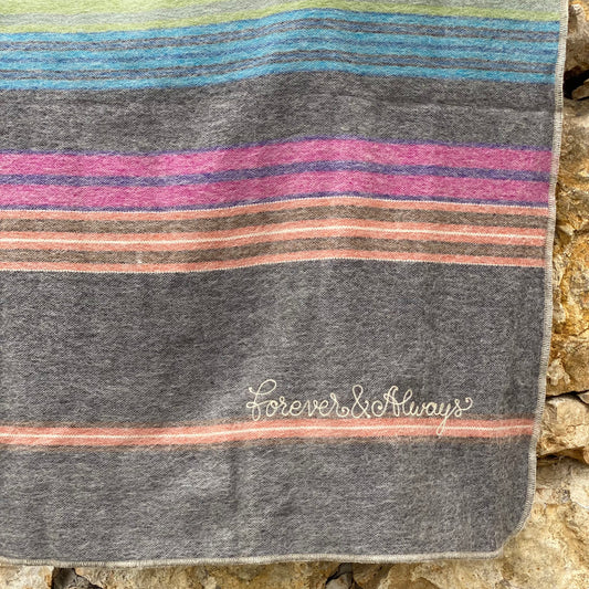 Alpaca Throw - Fireworks - With Custom Embroidery