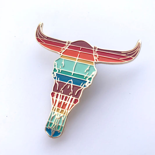 Serape Skull Enamel Pin