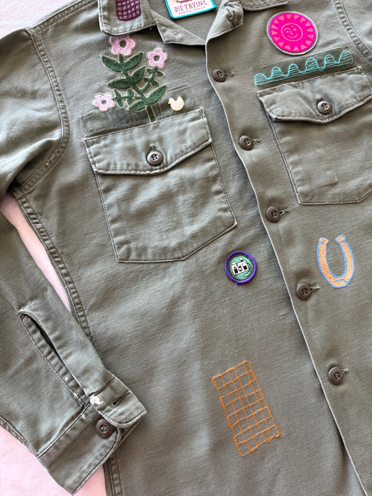 Vintage Military Shirt - Snake Bloom