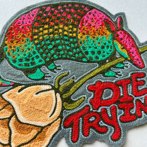 Die Trying Armadillo Rose Backpatch- PREORDER