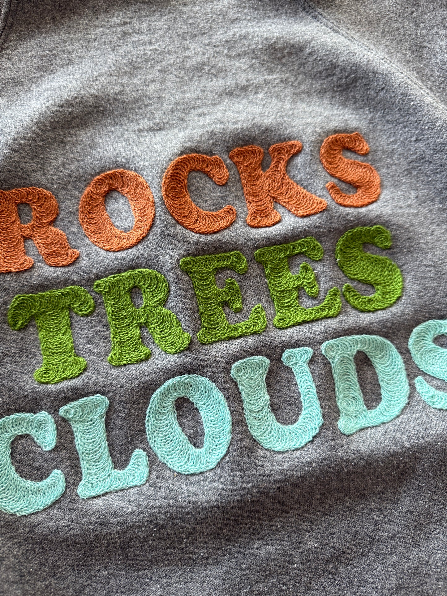 Vintage Sweatshirt - Rocks Trees Clouds