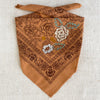 Embroidered Golden Oak Rosey Bandana-Silk