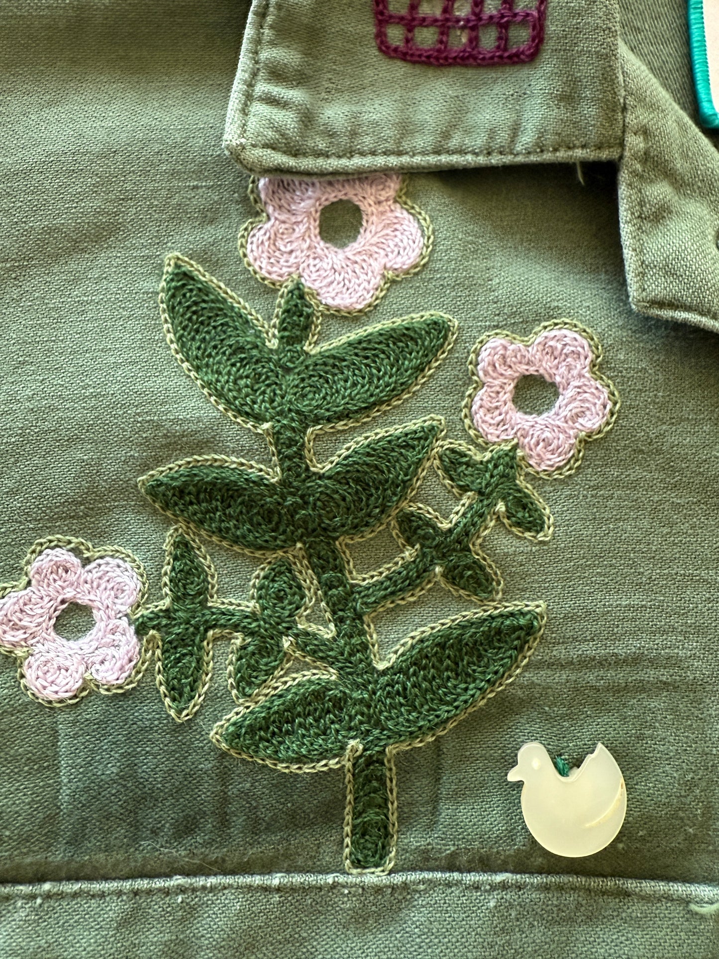 Vintage Military Shirt - Snake Bloom
