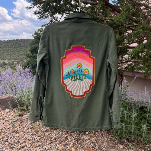 Vintage Military Shirt - Rock Rose Sunset