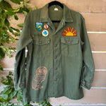 Vintage Military Shirt - Agave Owl