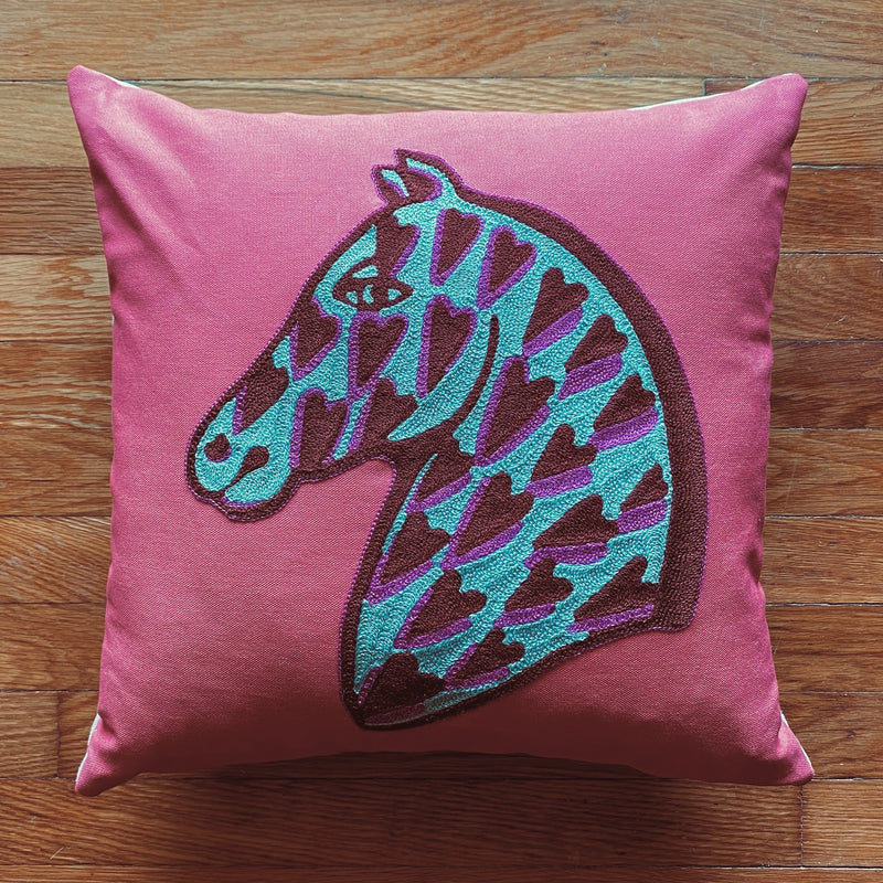 Heart Horse Pillow-Apple